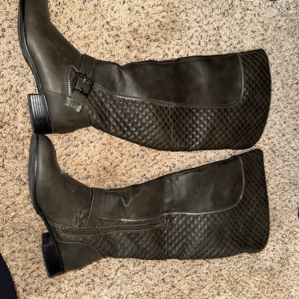 Quilted Knee-High Boots